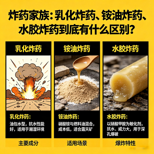阜新炸药家族：乳化炸药、铵油炸药、水胶炸药到底有什么区别？